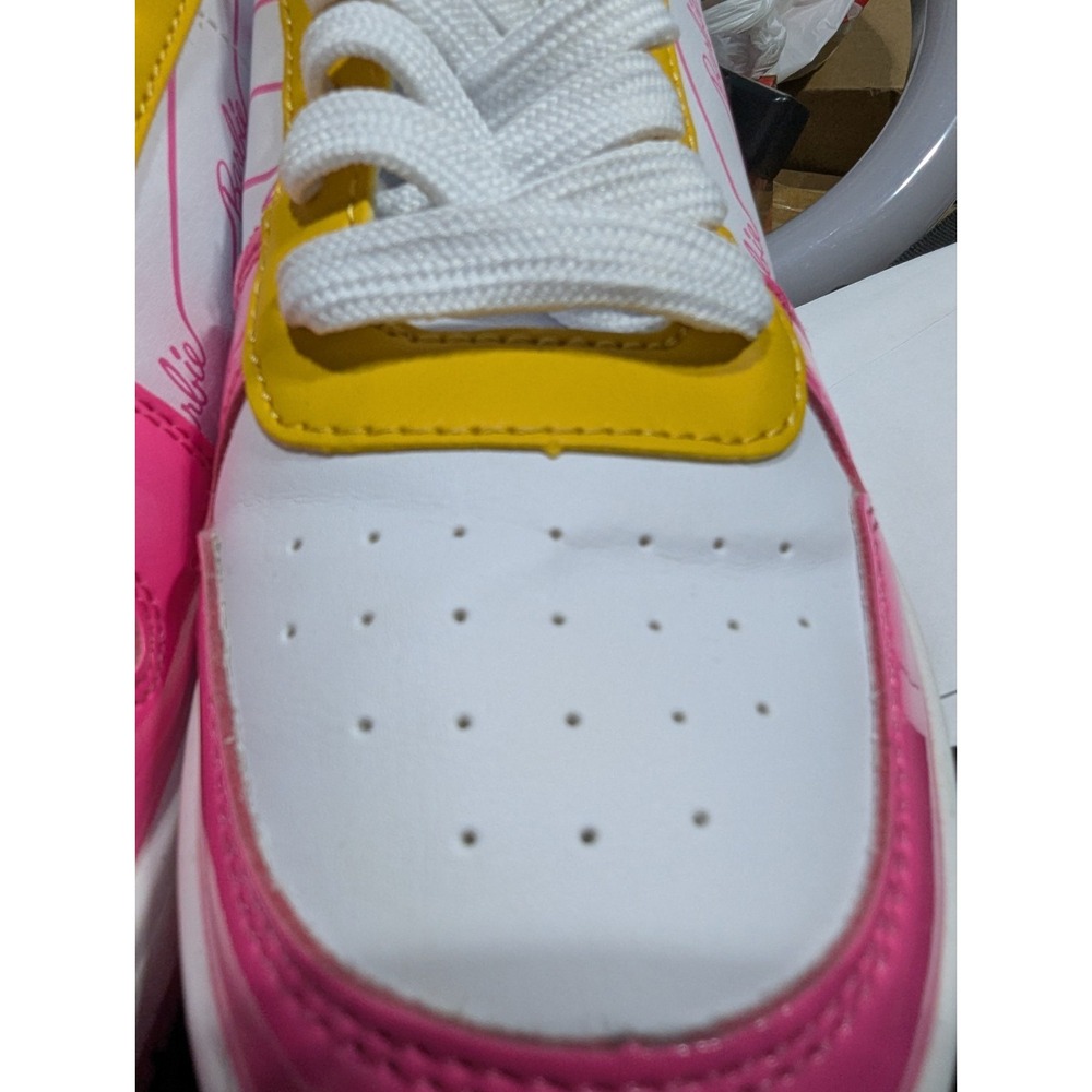 Barbie Womens Sneakers Size 8 Pink Yellow White Lace Up Y2K Barbiecore Shoes - Picture 8 of 11
